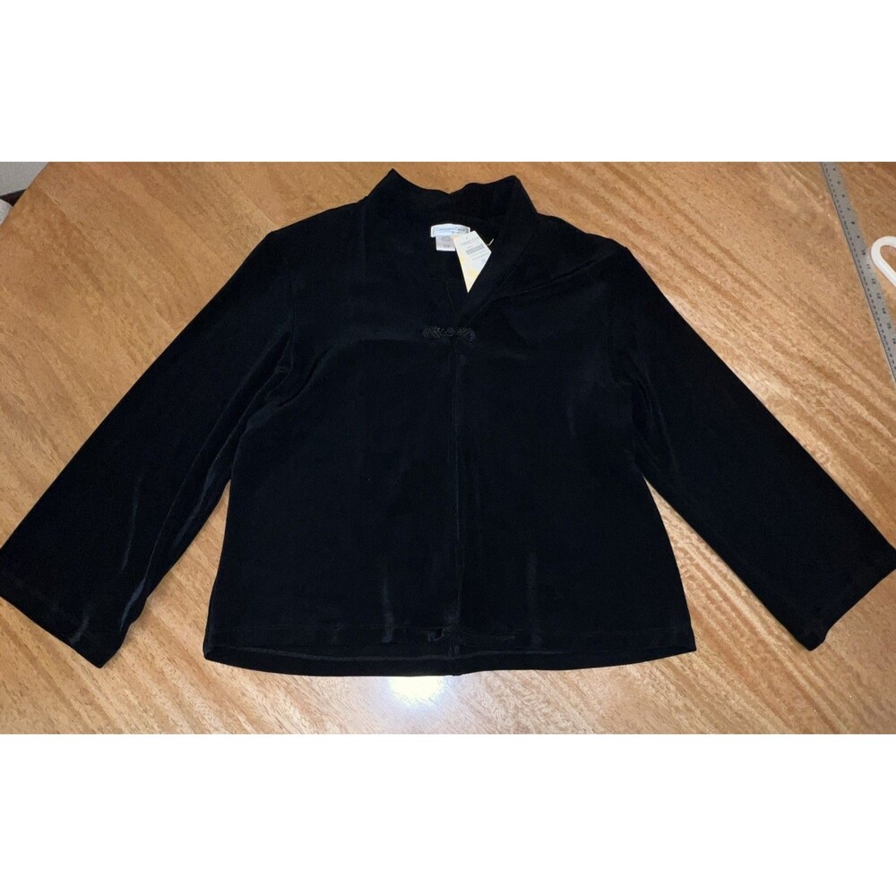 Cold water Creek Black Blazer Travallure French‎ Knot Size XL